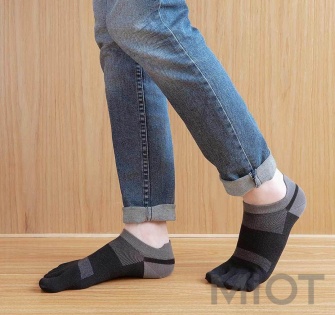 Шкарпетки 90FUN Coolmas Sports Five Finger Socks 2 pairs Black/Grey 39-44